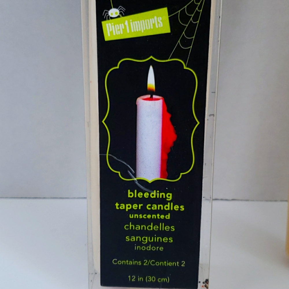 Bleeding taper candles 4 total pier one imports Halloween NEW